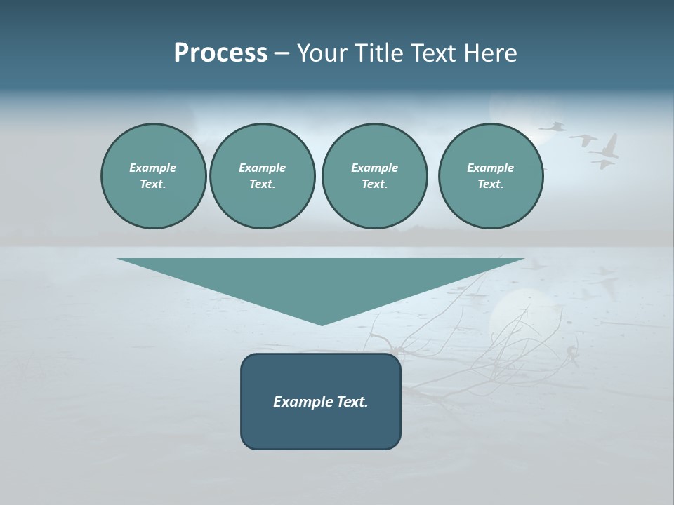 Cold Frozen Swans PowerPoint Template