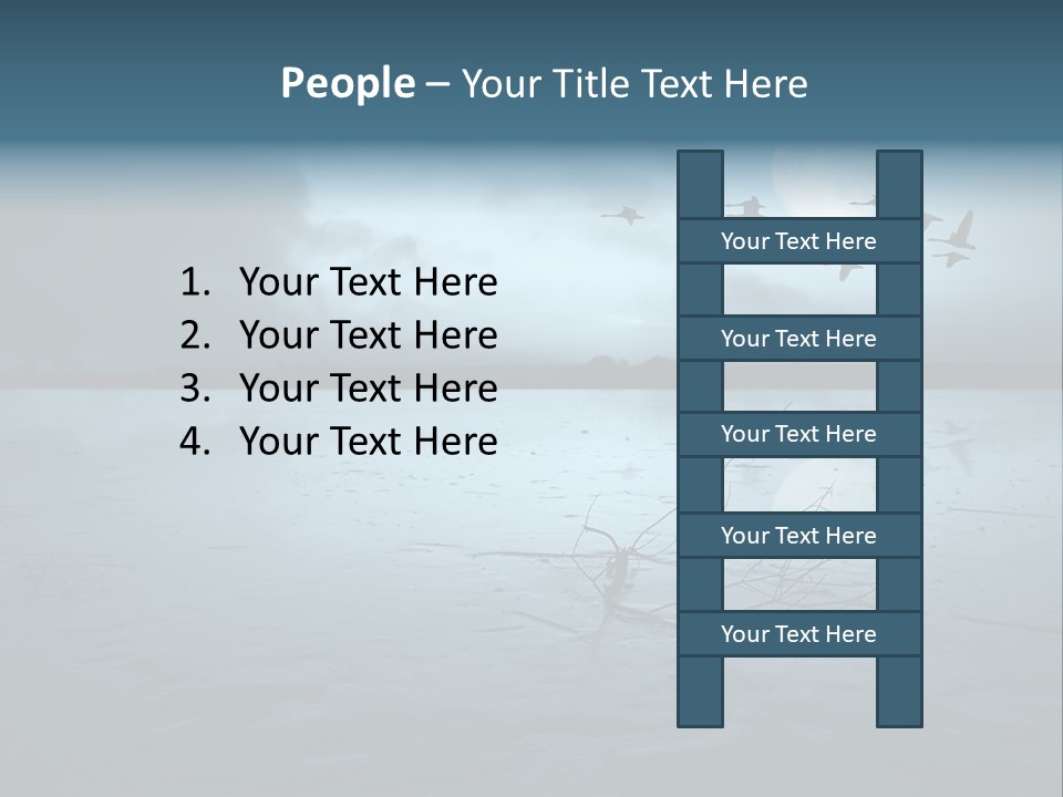 Cold Frozen Swans PowerPoint Template