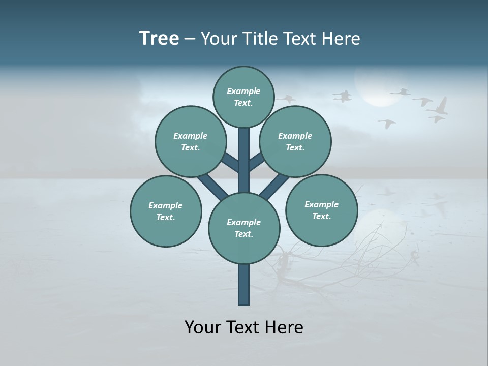 Cold Frozen Swans PowerPoint Template