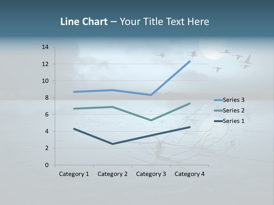Cold Frozen Swans PowerPoint Template