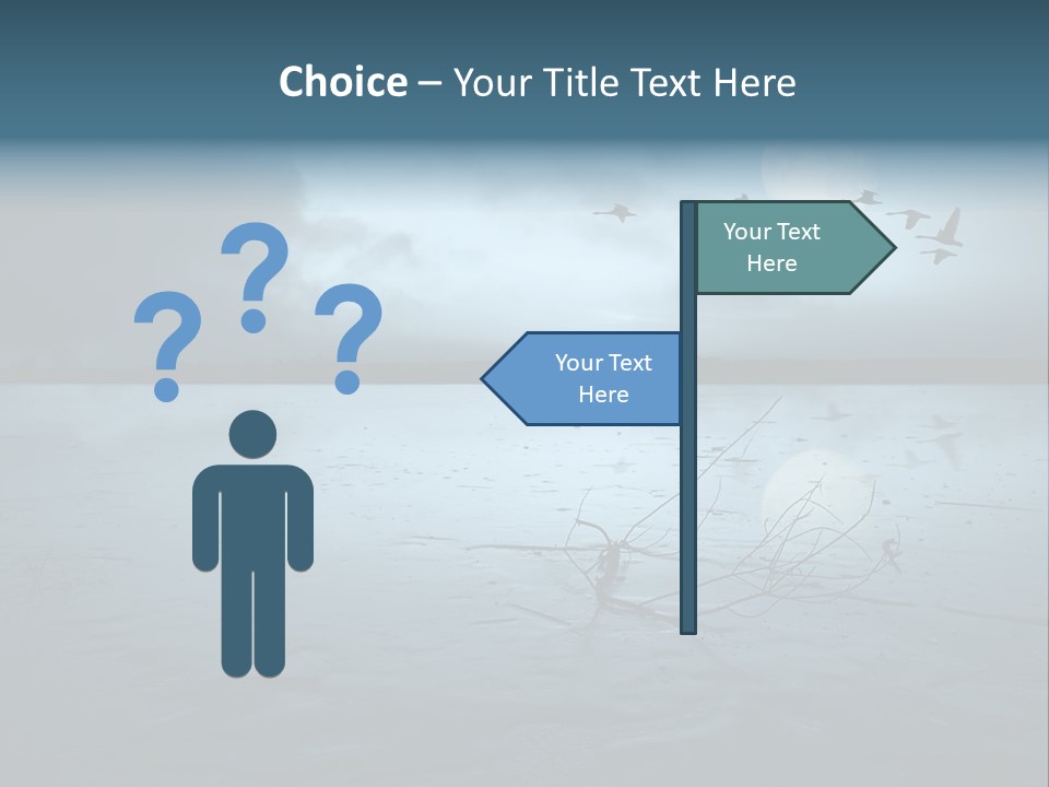 Cold Frozen Swans PowerPoint Template