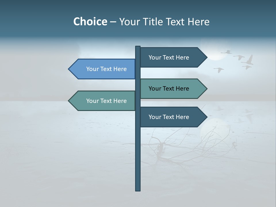 Cold Frozen Swans PowerPoint Template