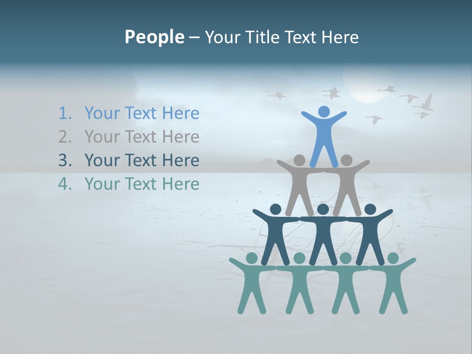 Cold Frozen Swans PowerPoint Template