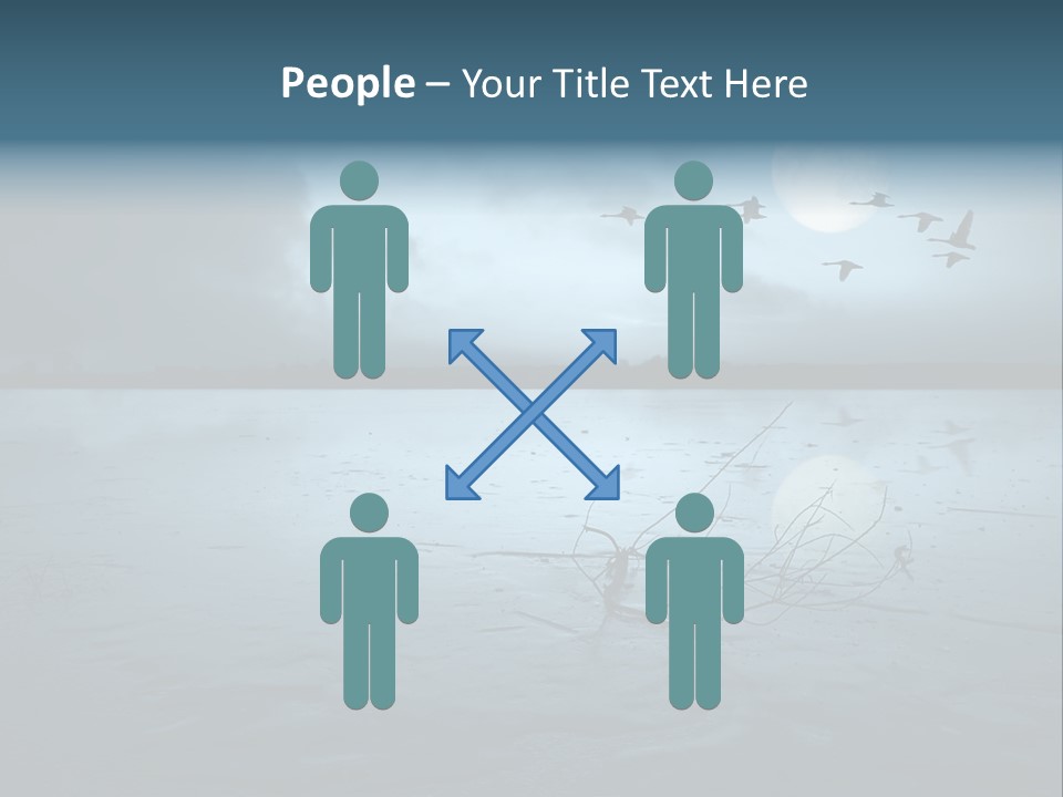 Cold Frozen Swans PowerPoint Template