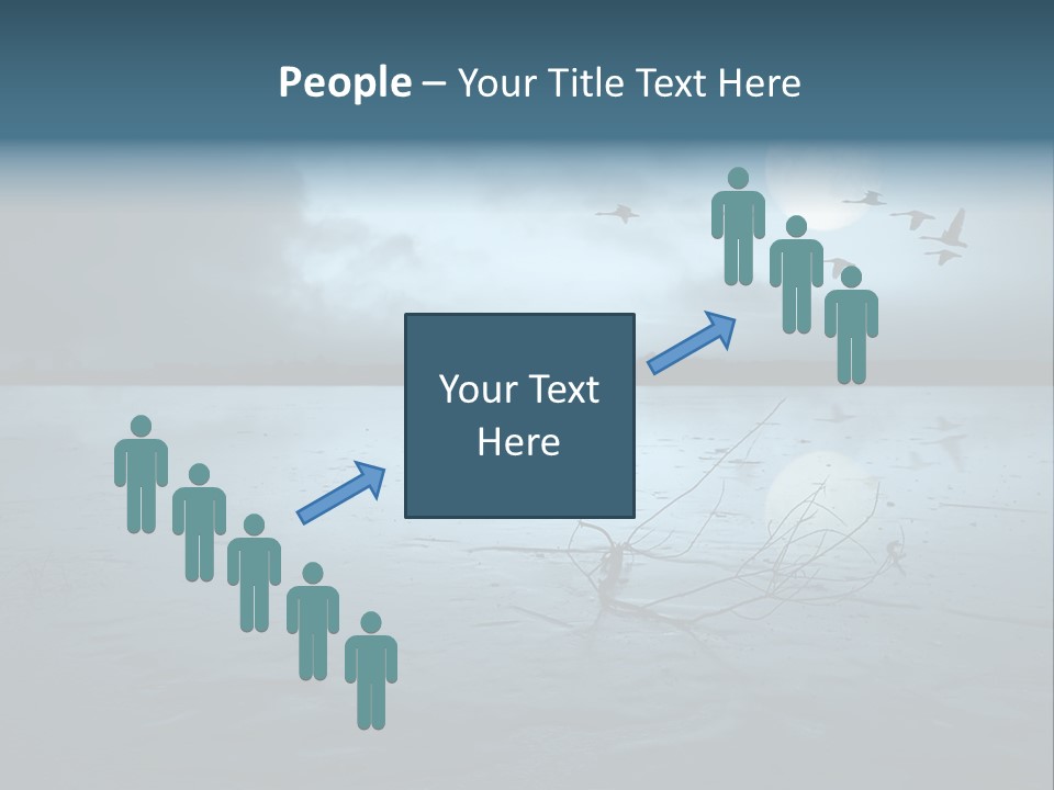 Cold Frozen Swans PowerPoint Template