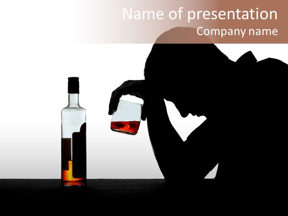 Black Silhouette Addict PowerPoint Template