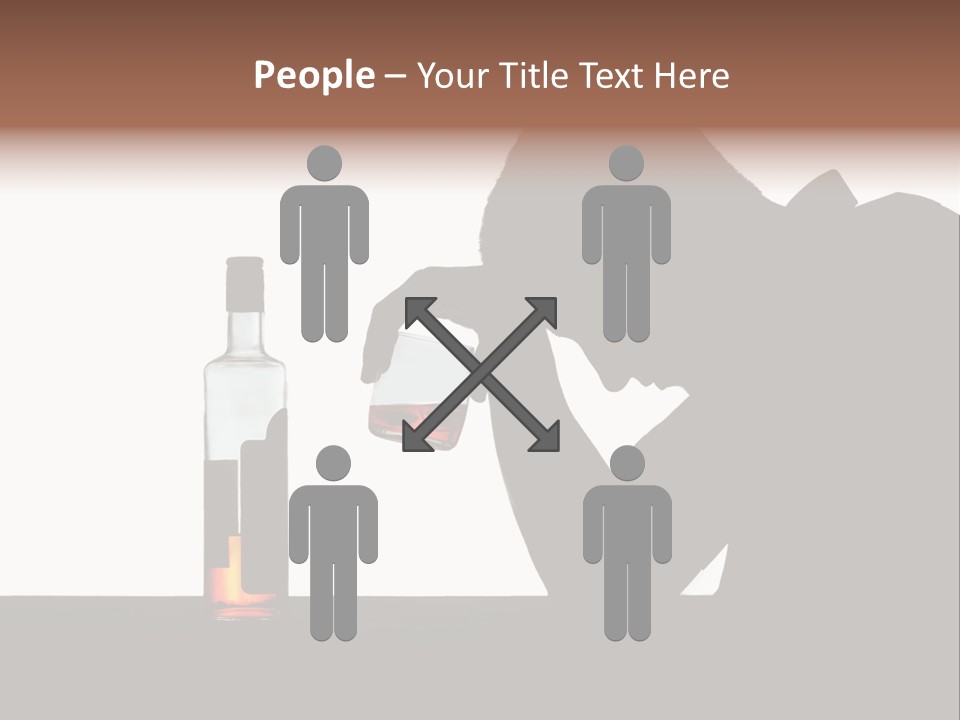 Black Silhouette Addict PowerPoint Template