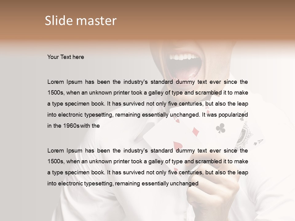 Grey Person Gamble PowerPoint Template