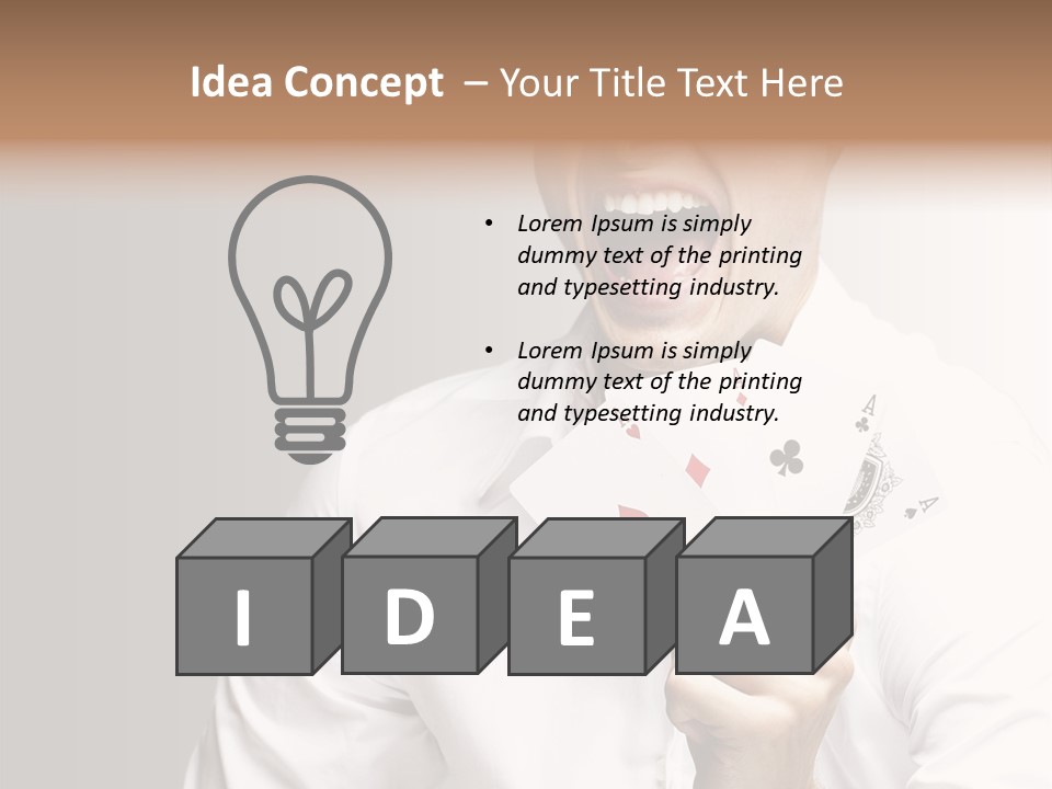 Grey Person Gamble PowerPoint Template