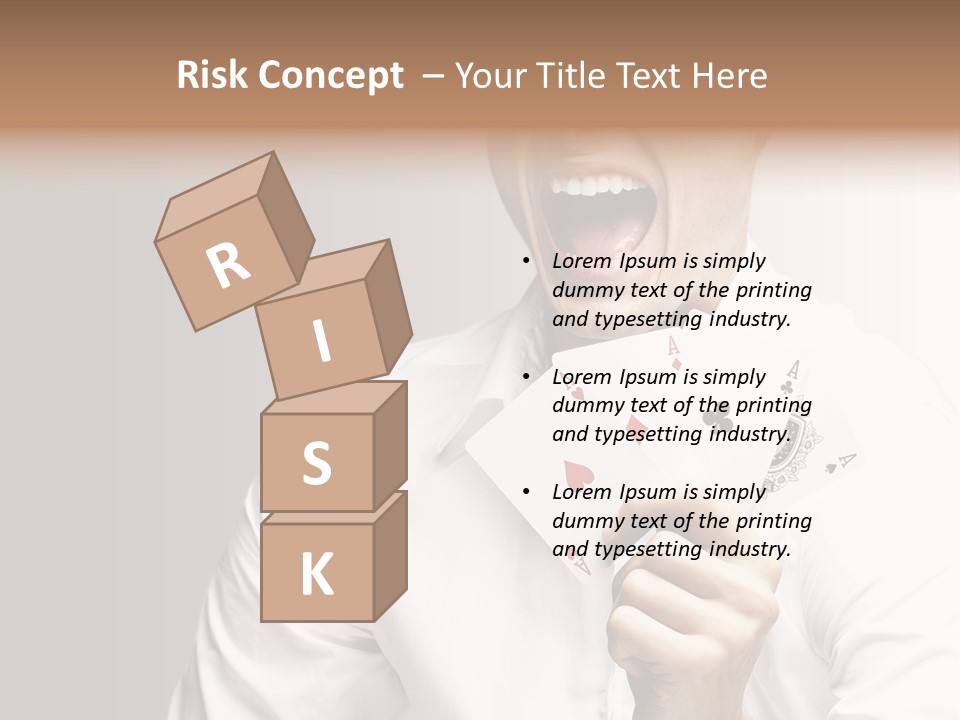 Grey Person Gamble PowerPoint Template