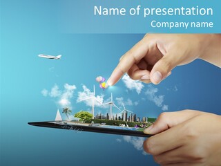 Screen Field Cloud PowerPoint Template