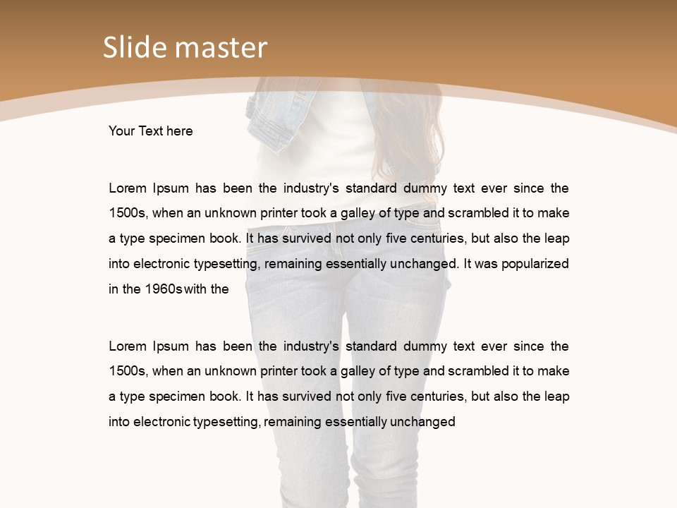 Cheering Denim Carefree PowerPoint Template