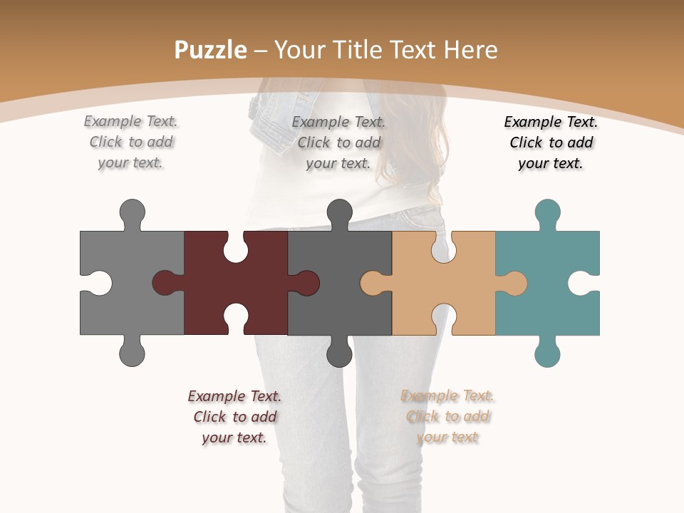 Cheering Denim Carefree PowerPoint Template