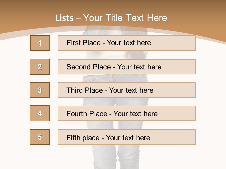 Cheering Denim Carefree PowerPoint Template