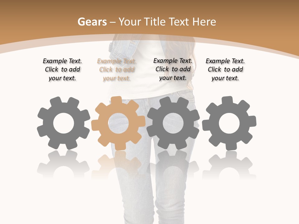 Cheering Denim Carefree PowerPoint Template