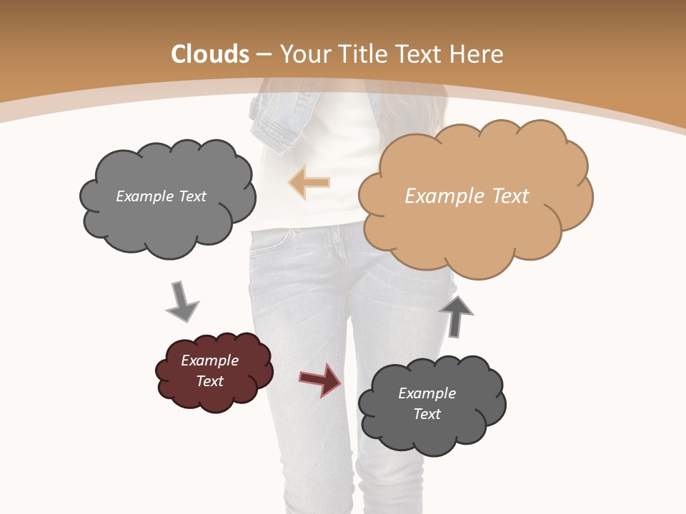 Cheering Denim Carefree PowerPoint Template