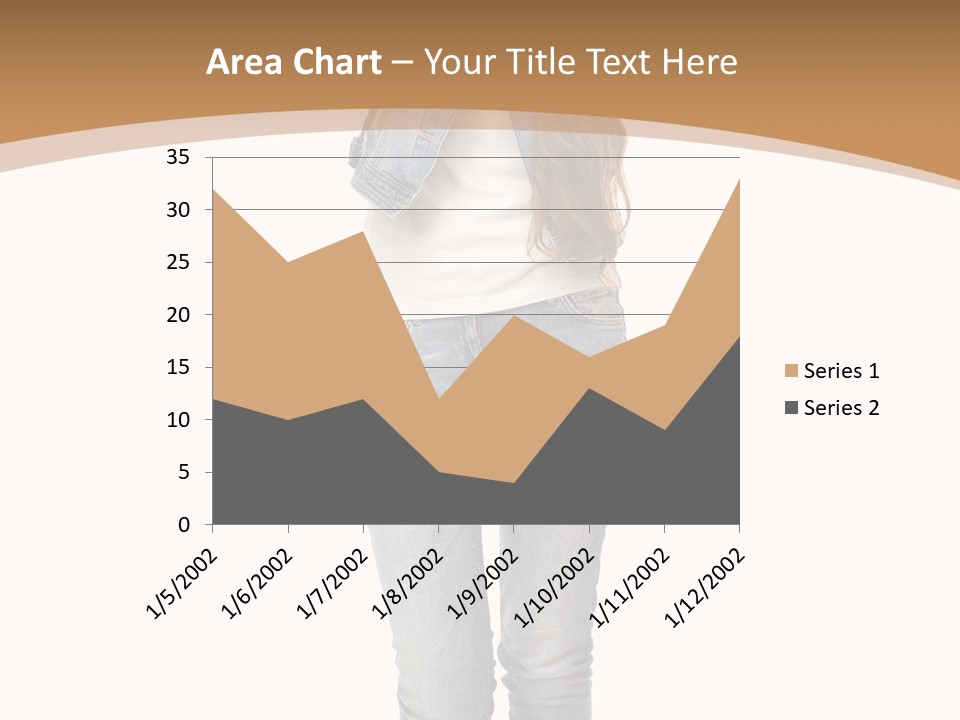 Cheering Denim Carefree PowerPoint Template