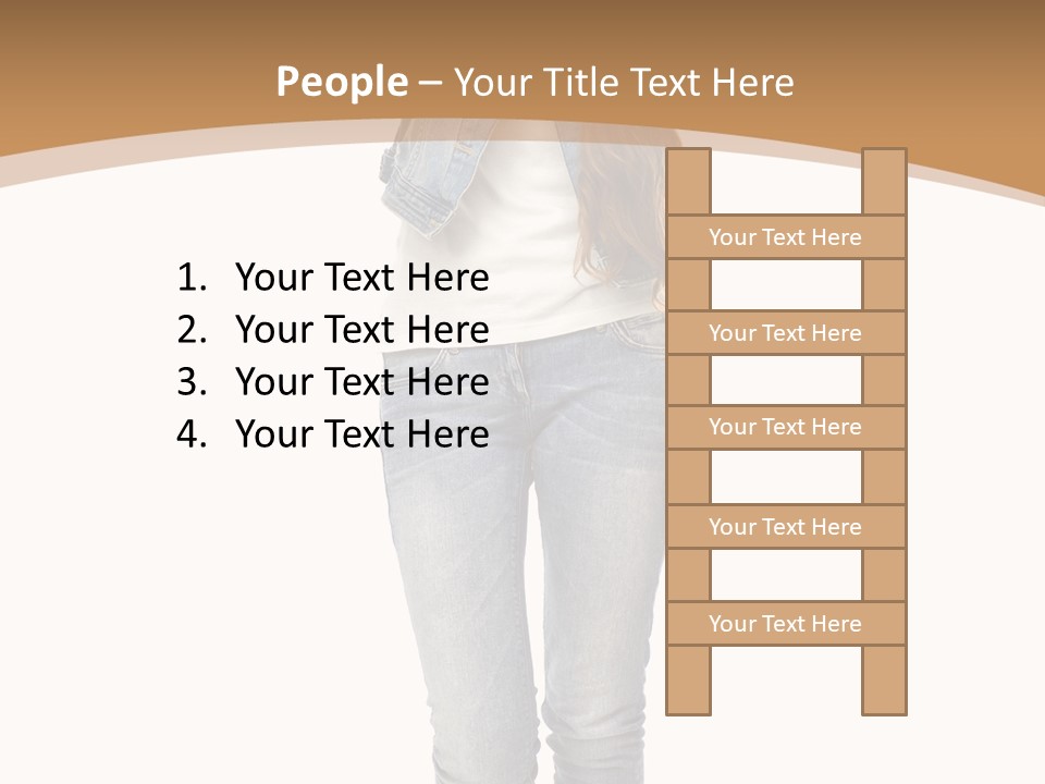 Cheering Denim Carefree PowerPoint Template