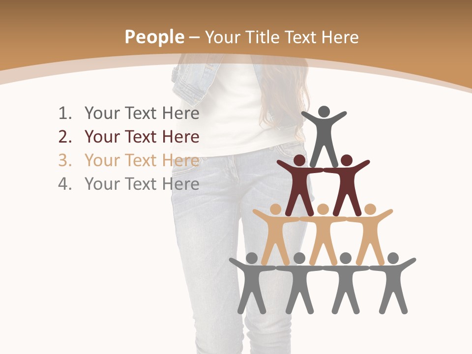 Cheering Denim Carefree PowerPoint Template