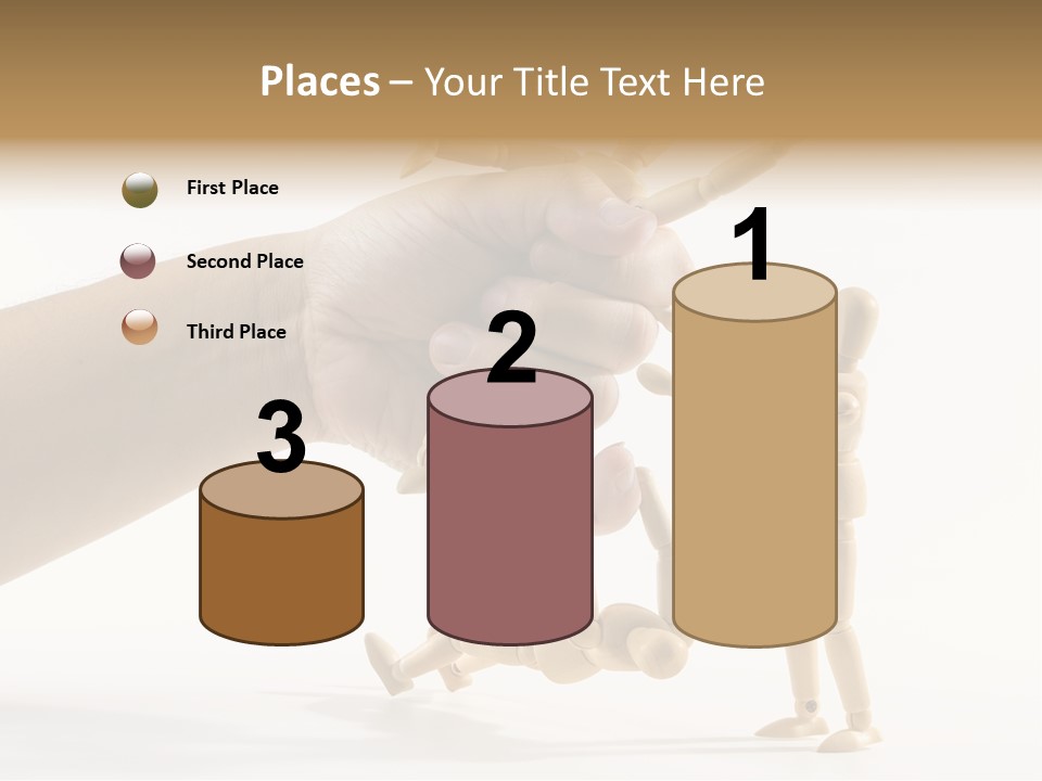 Wooden Doll Hold PowerPoint Template