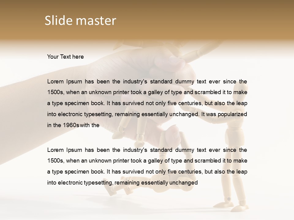 Wooden Doll Hold PowerPoint Template