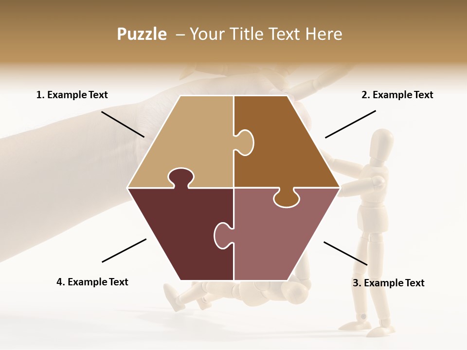 Wooden Doll Hold PowerPoint Template