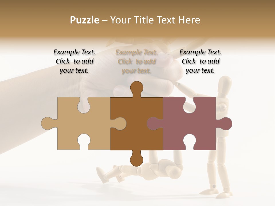 Wooden Doll Hold PowerPoint Template