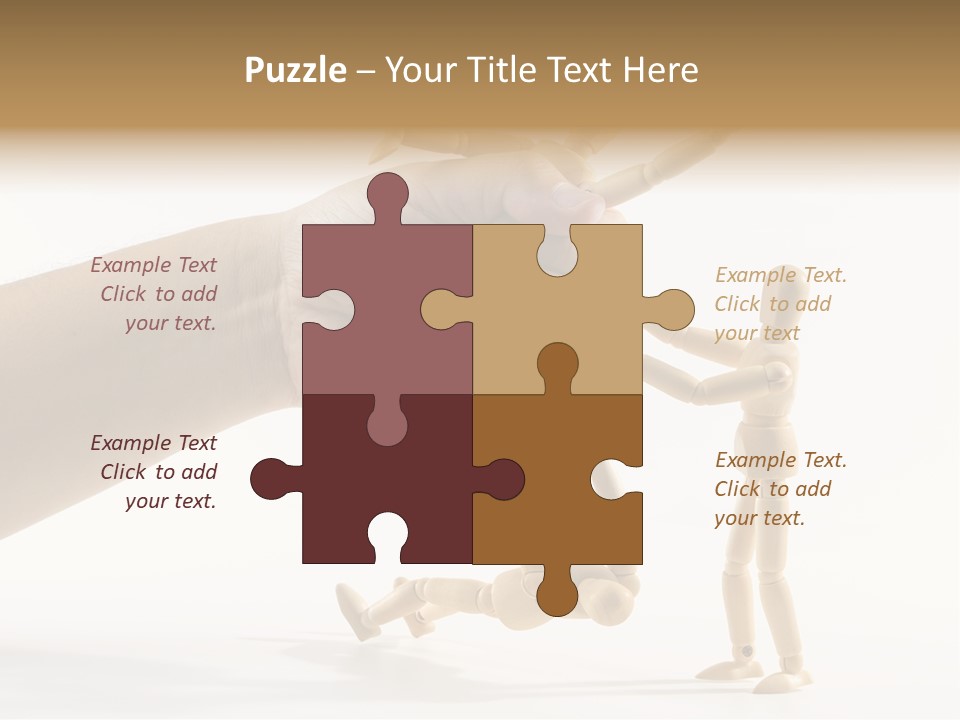 Wooden Doll Hold PowerPoint Template