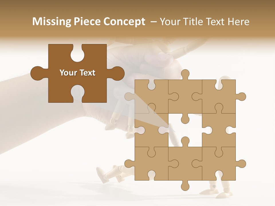 Wooden Doll Hold PowerPoint Template