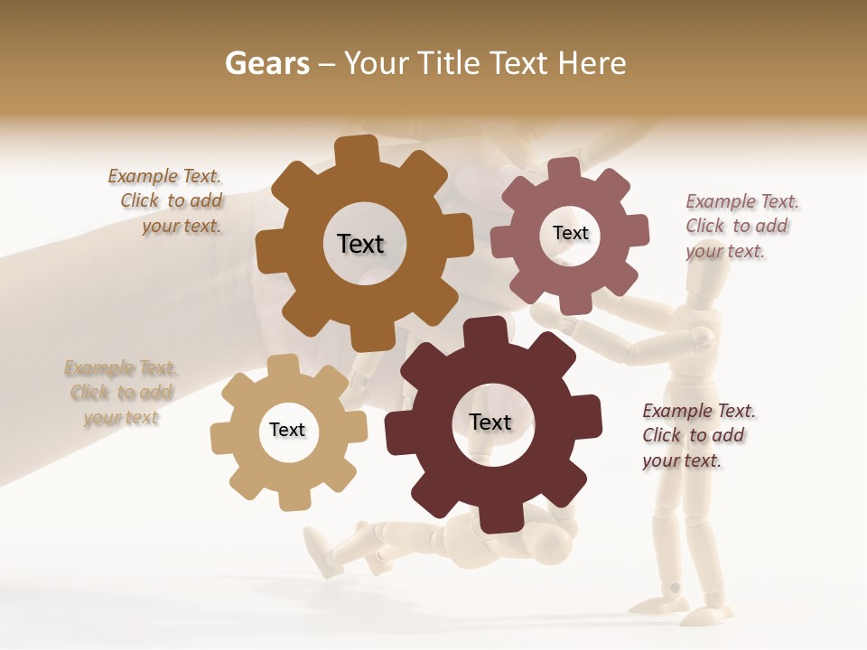 Wooden Doll Hold PowerPoint Template