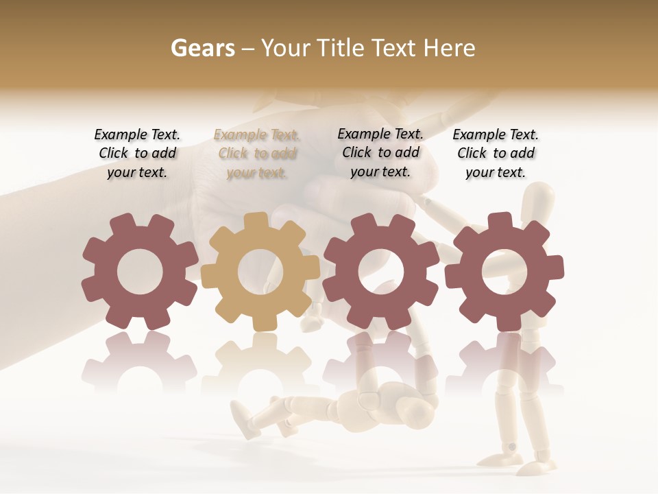 Wooden Doll Hold PowerPoint Template