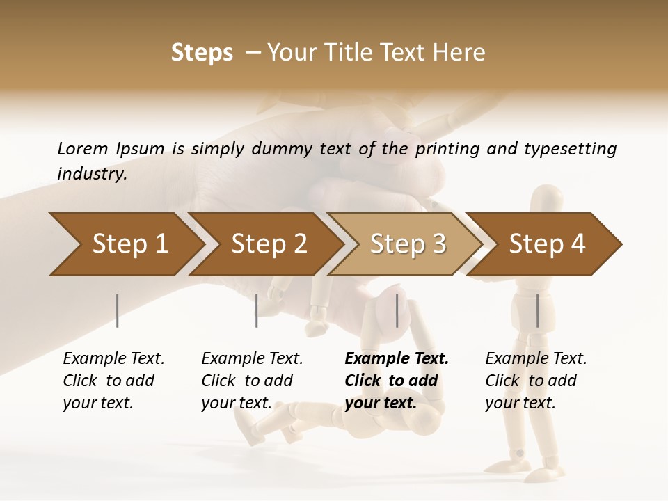 Wooden Doll Hold PowerPoint Template