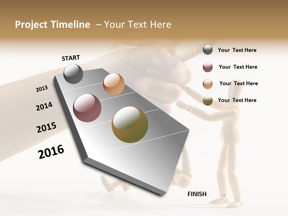 Wooden Doll Hold PowerPoint Template