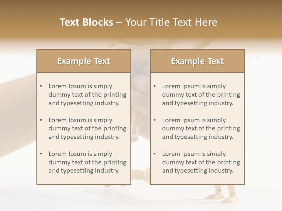 Wooden Doll Hold PowerPoint Template