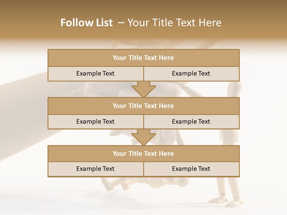 Wooden Doll Hold PowerPoint Template