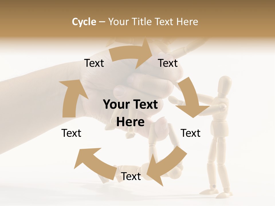 Wooden Doll Hold PowerPoint Template