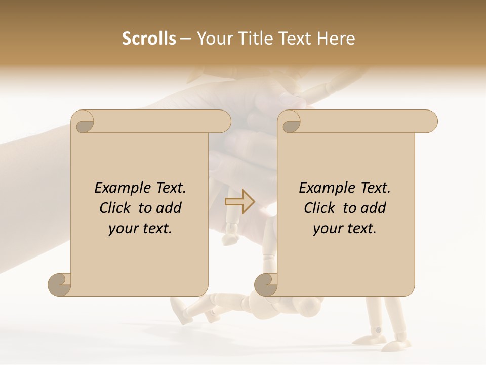 Wooden Doll Hold PowerPoint Template
