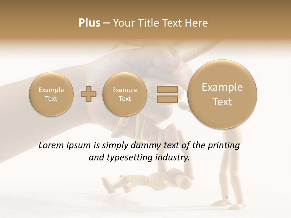 Wooden Doll Hold PowerPoint Template