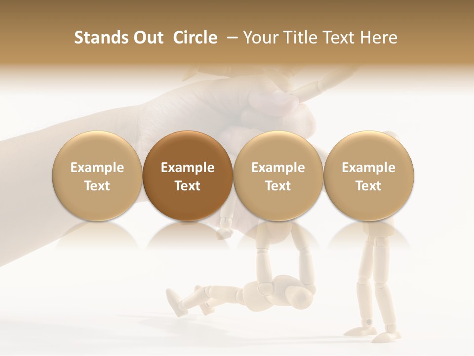 Wooden Doll Hold PowerPoint Template