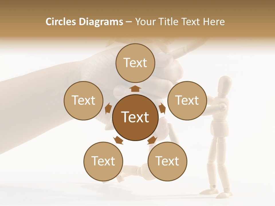 Wooden Doll Hold PowerPoint Template