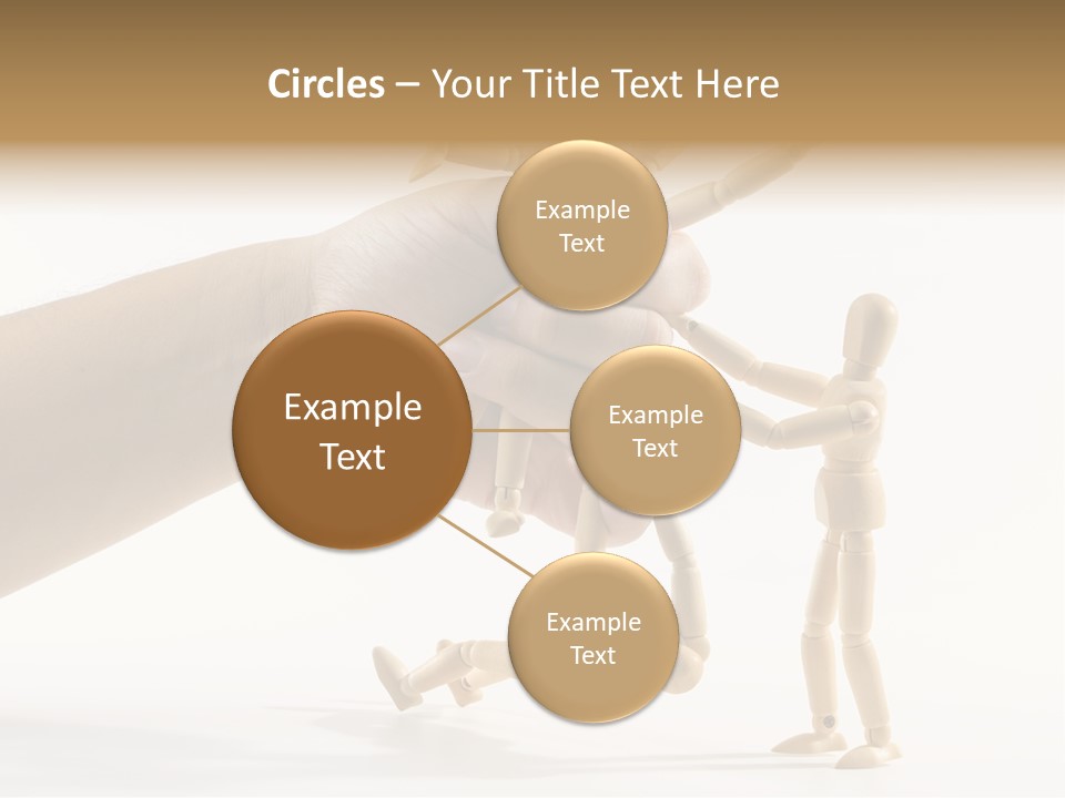 Wooden Doll Hold PowerPoint Template