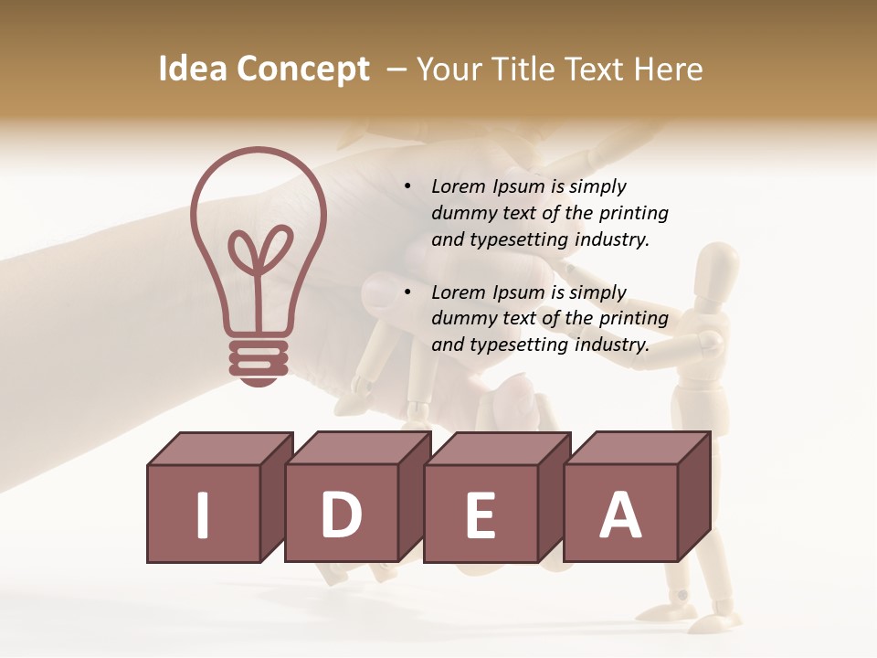 Wooden Doll Hold PowerPoint Template