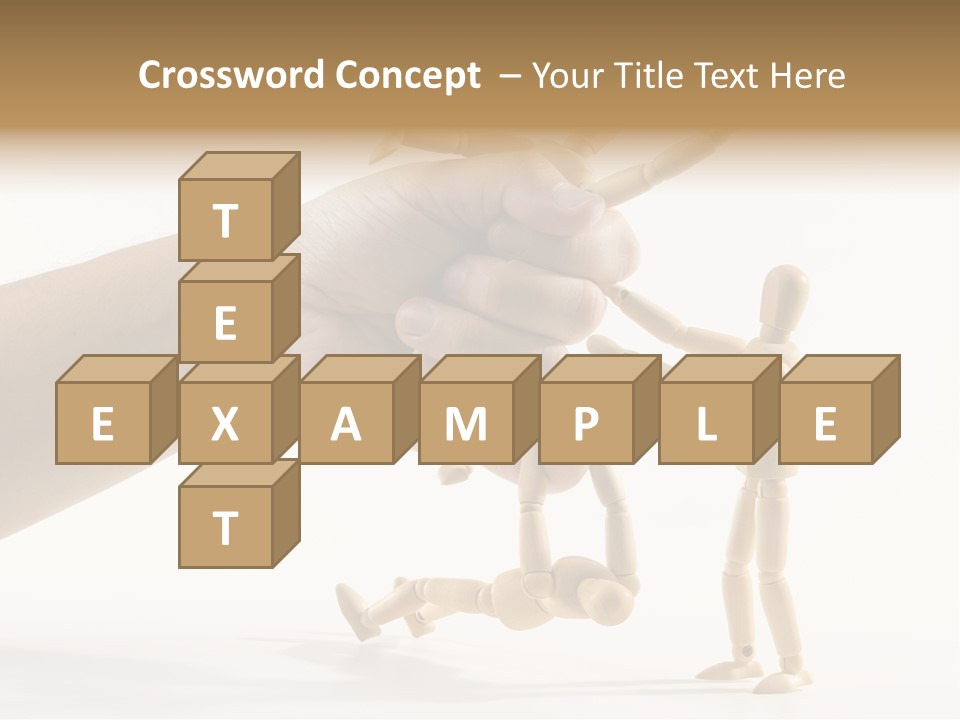 Wooden Doll Hold PowerPoint Template