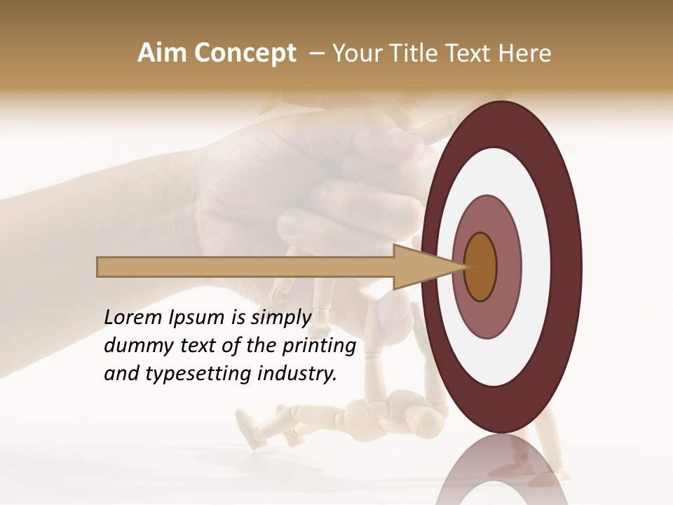 Wooden Doll Hold PowerPoint Template