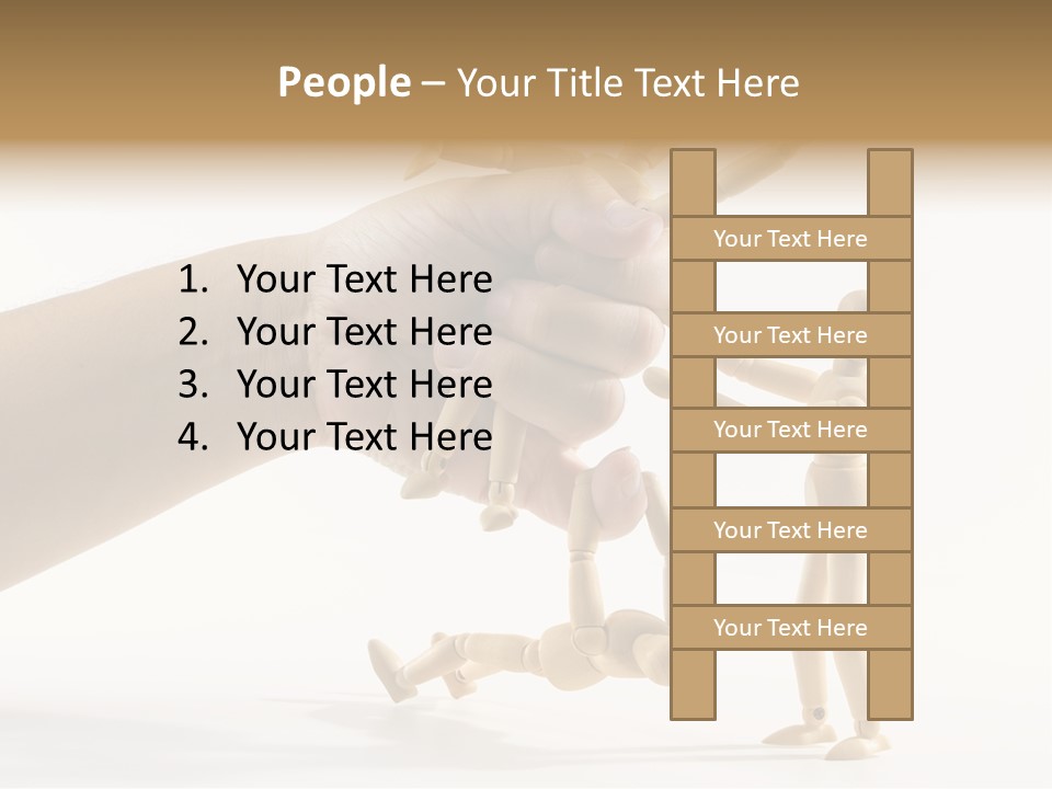 Wooden Doll Hold PowerPoint Template