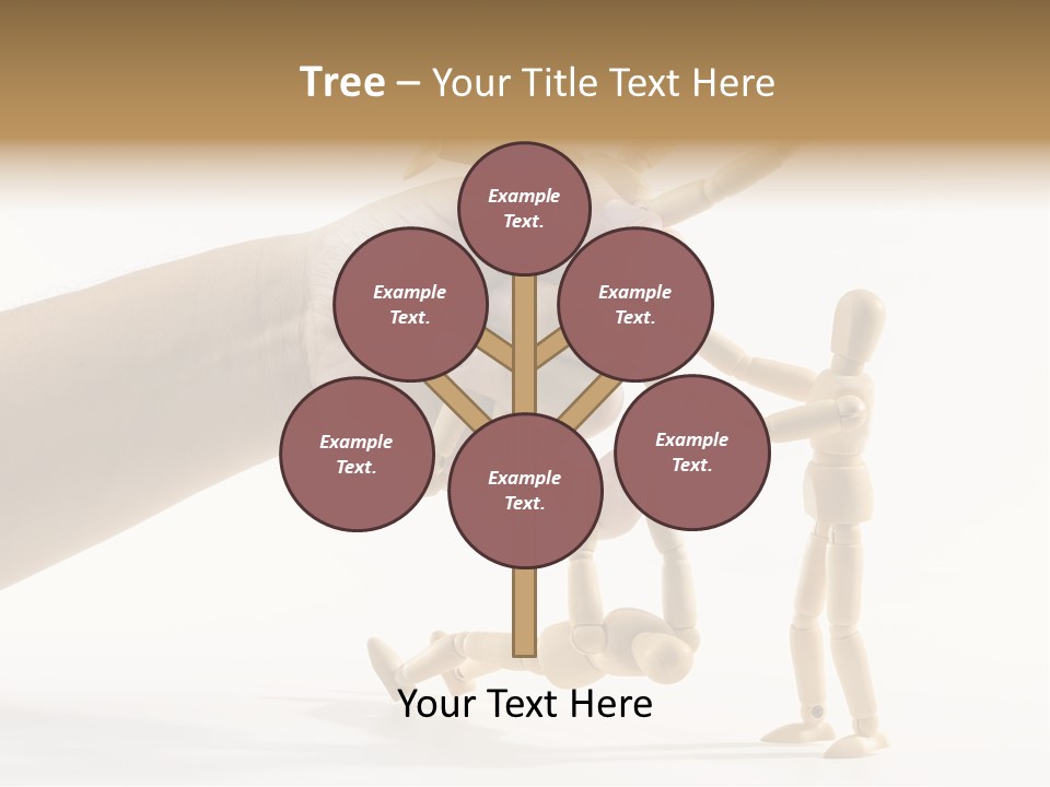 Wooden Doll Hold PowerPoint Template