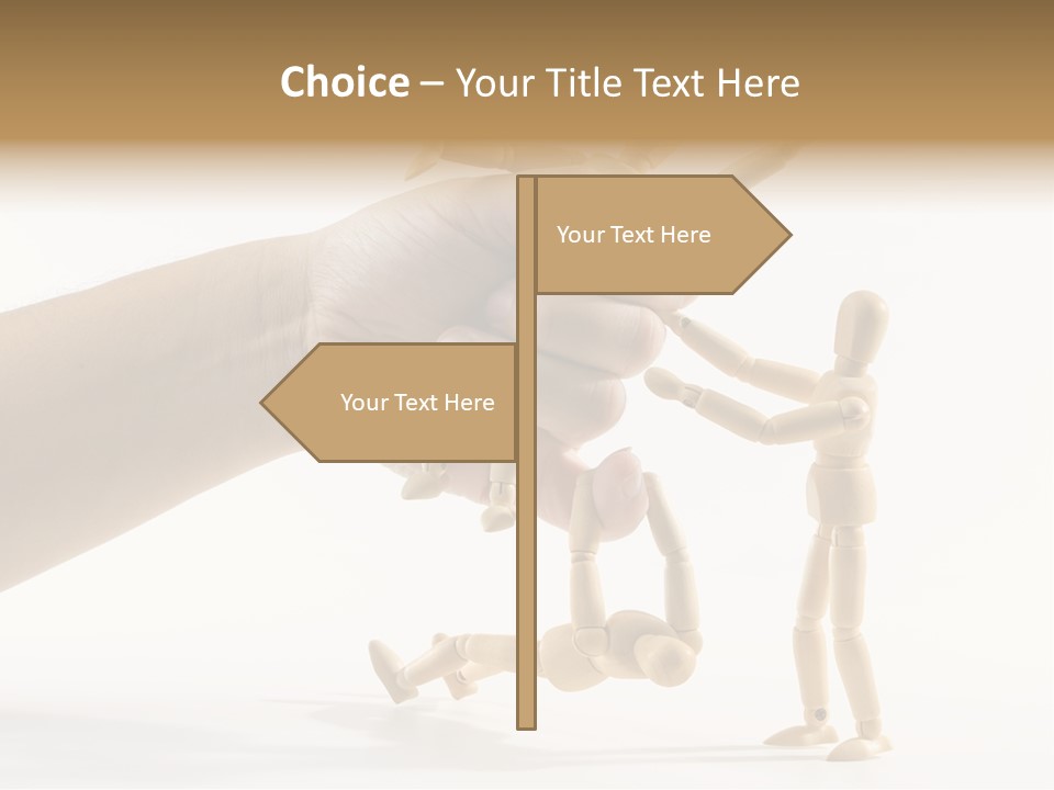 Wooden Doll Hold PowerPoint Template