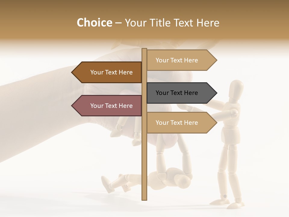 Wooden Doll Hold PowerPoint Template