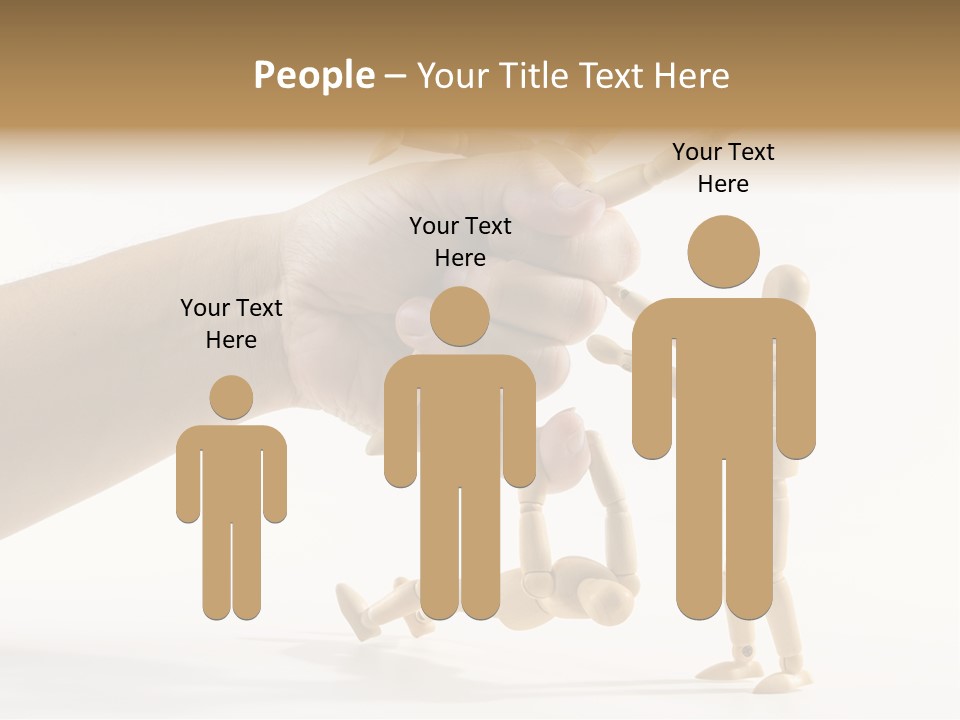 Wooden Doll Hold PowerPoint Template