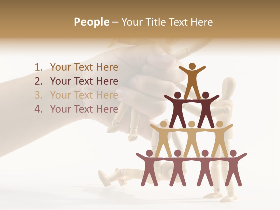 Wooden Doll Hold PowerPoint Template